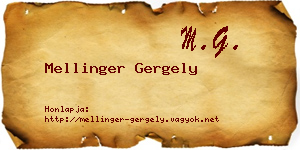 Mellinger Gergely névjegykártya